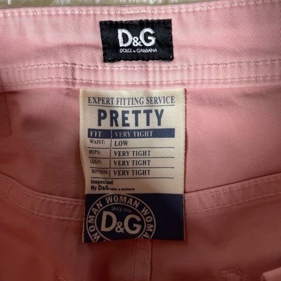 EUC Women’s Light Pink Dolce & Gabbana Very Low Very Tight Pants Size 26 - Picture 5 of 12